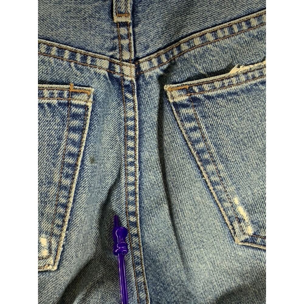 REFORMATION Women's Baltic Blue Mid-Rise Crop Flare Petite Frayed Jean SZ 25 - Picture 5 of 13